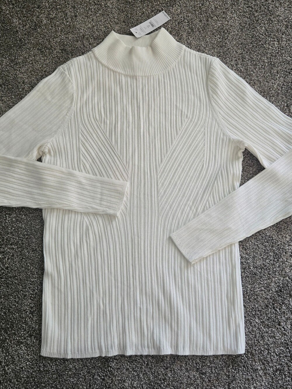 White House Black Market Travellung Rib Mock Neck Pullover Sweater M